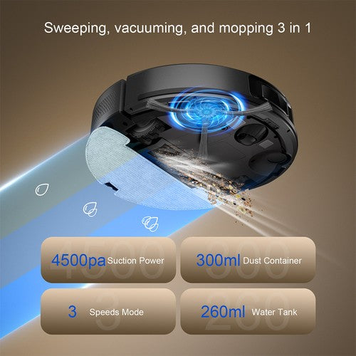 Aspirateur robot 2 en 1 Teendow D10S MAX avec station de vidage automatique, 4 500 Pa Aspirateur robot 2 en 1 Teendow D10S MAX avec station de vidage automatique, 4 500 Pa